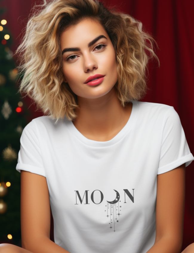 T-shirt Cosmic Moon blanc